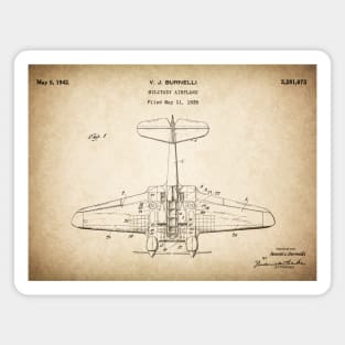 Military Airplane - 1939 Burnelli Patent Drawing - S Magnet